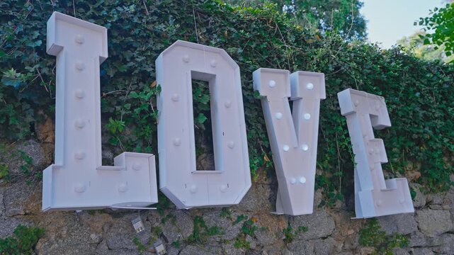 Large Illuminated Love Letters for Romantic Wedding Decoration