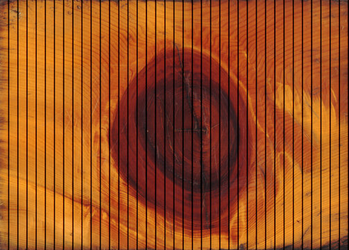 Wood Slat Panel Texture with Knot Grain Pattern, Vertical Wooden Louver Wall Background