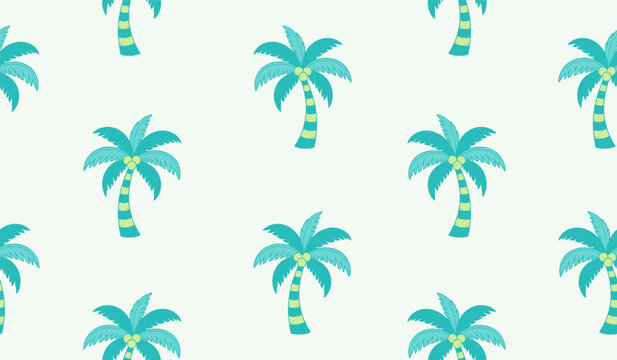 Cute coconut tree pattern background vector design