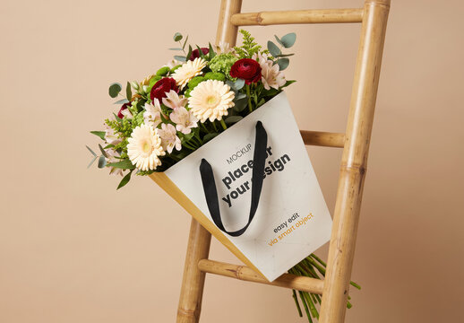 Luxury Flower Bouquet Paper Sleeve Mockup