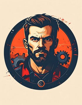 Portrait of a man with intricate face tattoo art.