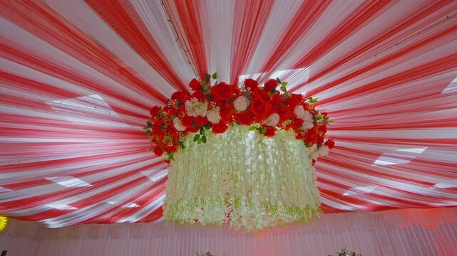 Elegant Hanging Floral Centerpiece for Wedding Reception Hall