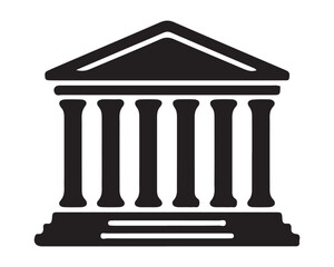 Fototapeta premium Courthouse or government building icon with courthouse government building