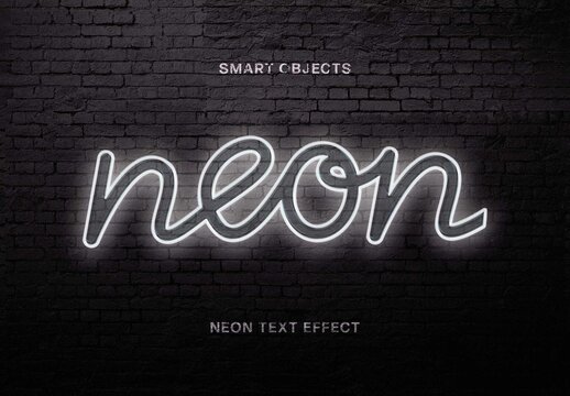 Neon Text Effect For Branding And Advertising Design