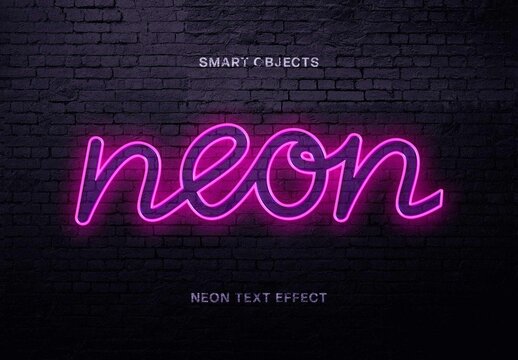 Neon Text Effect For Poster And Branding Design