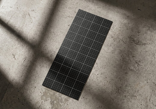 Menu Large Page on Concrete Floor Mockup