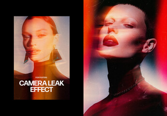 Vertical Leaked Camera Effect For Poster And Print Design