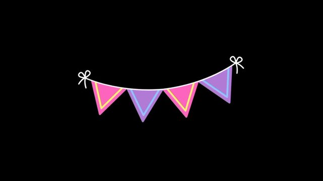 Decorative celebration flag icon for birthday party and anniversary