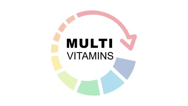 Multivitamins label, Icon, concept. Vitamins complex, banner for advertising, health, medical science. 