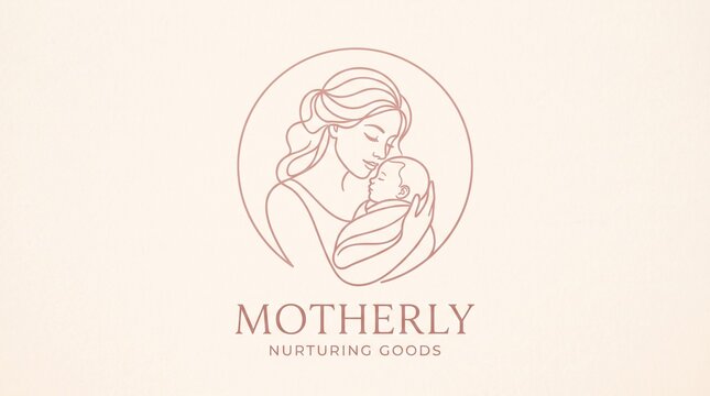 Motherly elegant line art illustration representing maternal love with maternal