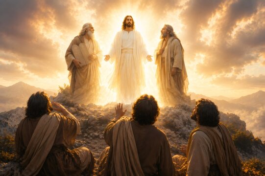 Jesus transfiguration during a divine encounter with Moses and Elijah