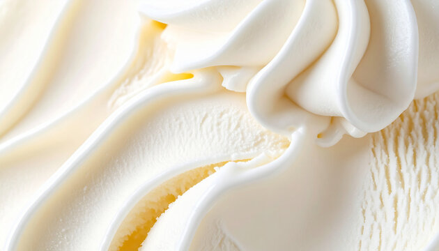 なめらかでクリーミーなバニラアイス表面の極端なマクロテクスチャ
Extreme macro of a smooth and creamy vanilla ice cream surface