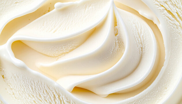 なめらかでクリーミーなバニラアイス表面の極端なマクロテクスチャ
Extreme macro of a smooth and creamy vanilla ice cream surface