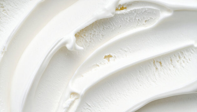 クリーミーなバニラアイスが広がる俯瞰テクスチャ
Top view of creamy vanilla ice cream texture filling the frame with copy space