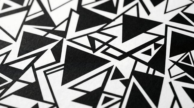 Dynamic Black and White Geometric Triangle Pattern Design