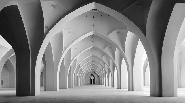 Intricate arched hallway