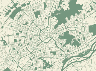 Obraz premium Minimalist Radial City Map Vector Illustration