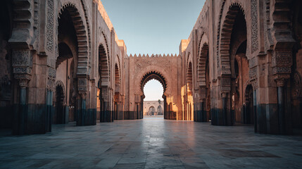 Fototapeta premium Moroccan courtyard with arches