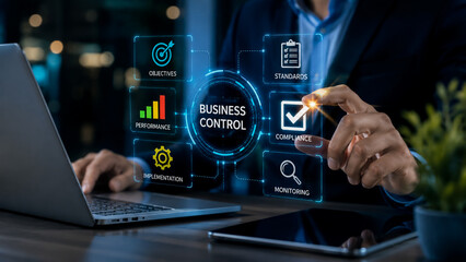 Fototapeta premium Business control and compliance management concept.