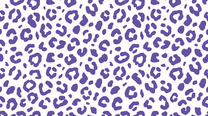 Seamless animal print pattern featuring purple leopard spots on a clean white background surface © Sifat