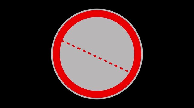 Circular loading spinner animation with red border and dashed progress line indicator