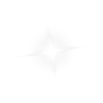 White sparkle light effect isolated on transparent background. Glowing silver white light. Shining star, light spark with rays. Light sparkle bling effect. Light PNG. Flare light, lens flare