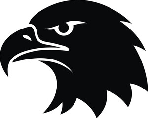 Naklejka premium Eagle head silhouette against a white background