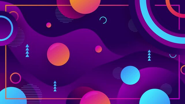 Dynamic abstract background animation with vibrant gradient colors and geometric shapes creates a modern, eye-catching design perfect for presentations