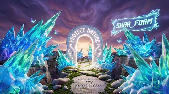 fantasy landscape with magic lamp