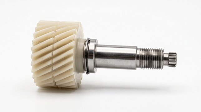 a motorcycle speedometer drive helical plastic gear with a precision metal shaft mechanical transmission component used in motorcycle speedometer systems