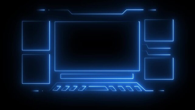Abstract neon technology Hud frame background. with live frame Computer interface Hud motion texture. futuristic pattern for modern . 4k animation motion graphics video.