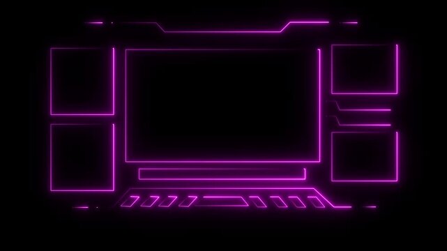 Abstract neon technology Hud frame background. with live frame Computer interface Hud motion texture. futuristic pattern for modern . 4k animation motion graphics video.