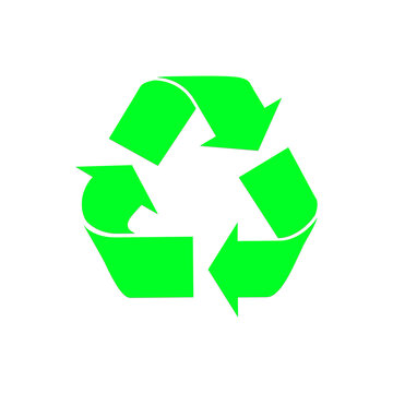 Green recycling arrows icon isolated on transparent background environmental