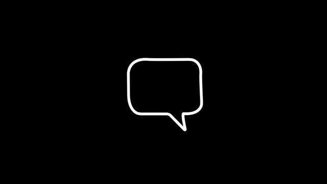 Typing message bubble dot chat icon animation on white and black background 4k video.
