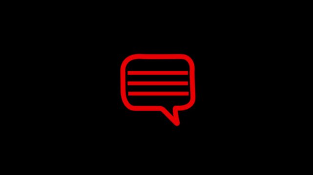 Simple comment bubble icon for online messaging 4k video animation.
