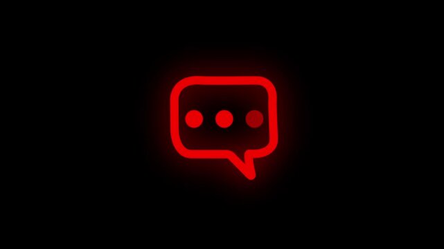 Typing message bubble dot chat icon animation on white and black background 4k video.