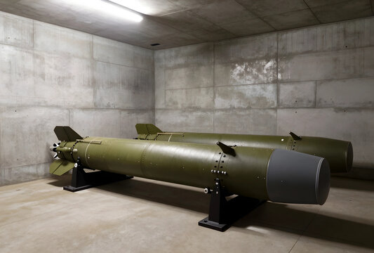 Two ballistic missiles in underground concrete storage
