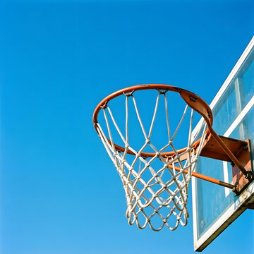 basketball rim on a blue sky