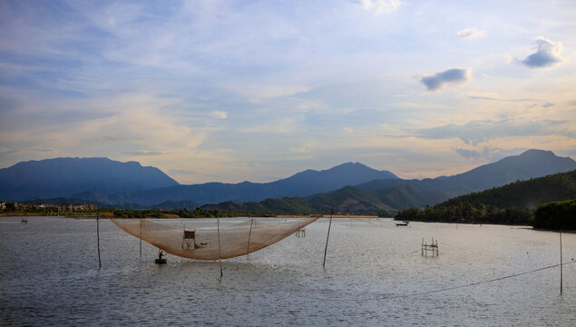 mountain lake and mountains (DaNang Vietnam)