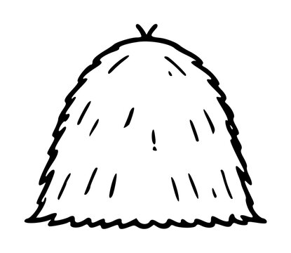 Hand-Drawn Haystack Vector Icon with Minimalist Line Art Style for Agricultural and Farm-Themed Designs