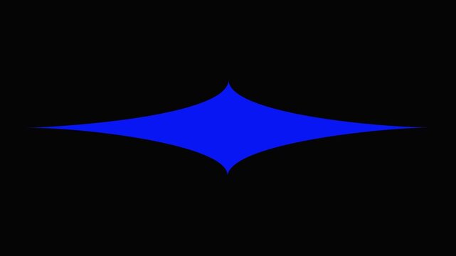 Minimalist blue diamond shape pulsing animation on black background, abstract motion