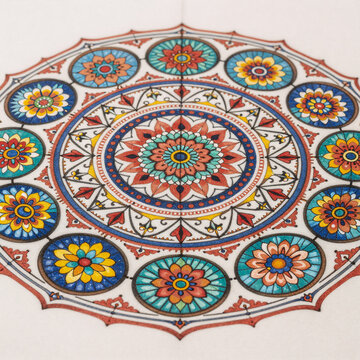 Realistic Pattern Paisley. Indian-Inspired Geometric Floral Mandala Pattern For Fabric Decor