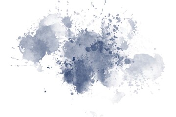 Obraz premium Abstract Blue Watercolor Splash on White Background Hand Painted Ink Wash Texture