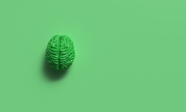 brain world health metal day awareness disease support psychology therapy wellness brain green color background wallpaper copy space depression brain world health mental day october stress internation