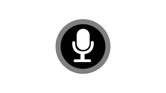 Abstract a glow microphone Voice recording animation. Voice recording podcast mic icon 4k animation.