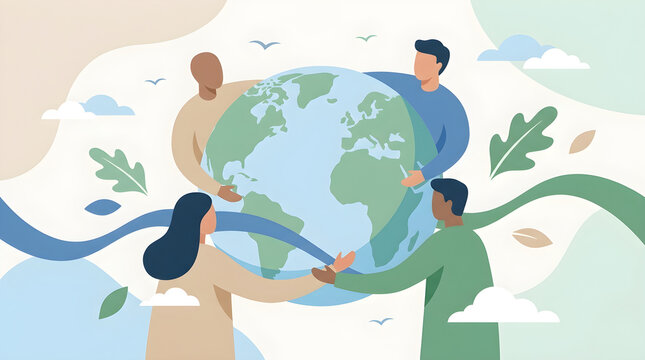 People protecting the globe for world humanitarian day