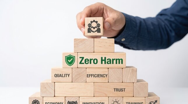 Safety concept pyramid with zero harm goal on top