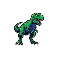 Fototapeta premium Aggressive TRex mascot illustration for sports team.