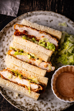 Japanese chicken katsu sando sandwich