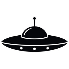 Fototapeta premium UFO silhouette vector icon isolated on white illustration